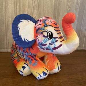 Pop Art Soft Plush Bean Bag Elephant Animal Colorful Artistic 6" Tall